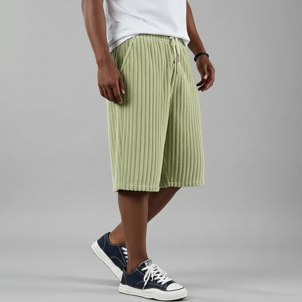 Albert Corduroy Drawstring Shorts – Lightweight Knee-Length Summer Wear