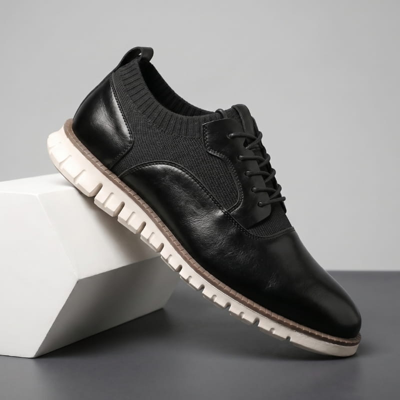 Torricelli Burnished Leather Hybrid Oxford Dress Sneakers – Cushioned Flexible Casual Shoes
