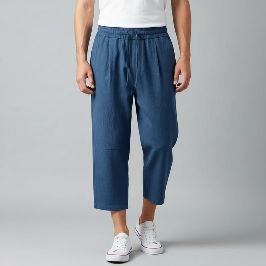 Julien Linen Blend Drawstring Pants – Lightweight Relaxed Fit Summer Trouser