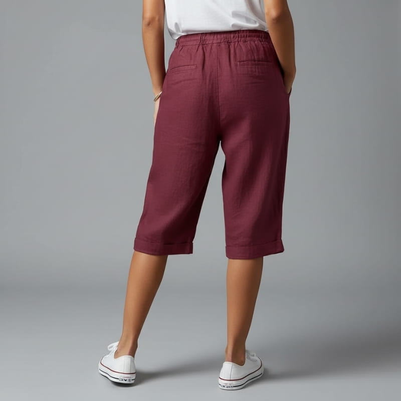 Crissa Cotton Linen Bermuda Shorts – Relaxed Fit Lightweight Casual Summer Wear