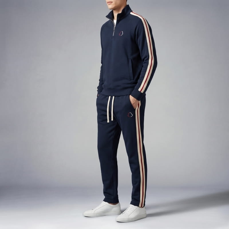 Alessio Lycra Quarter-Zip Tracksuit Set – Modern Athletic Comfort