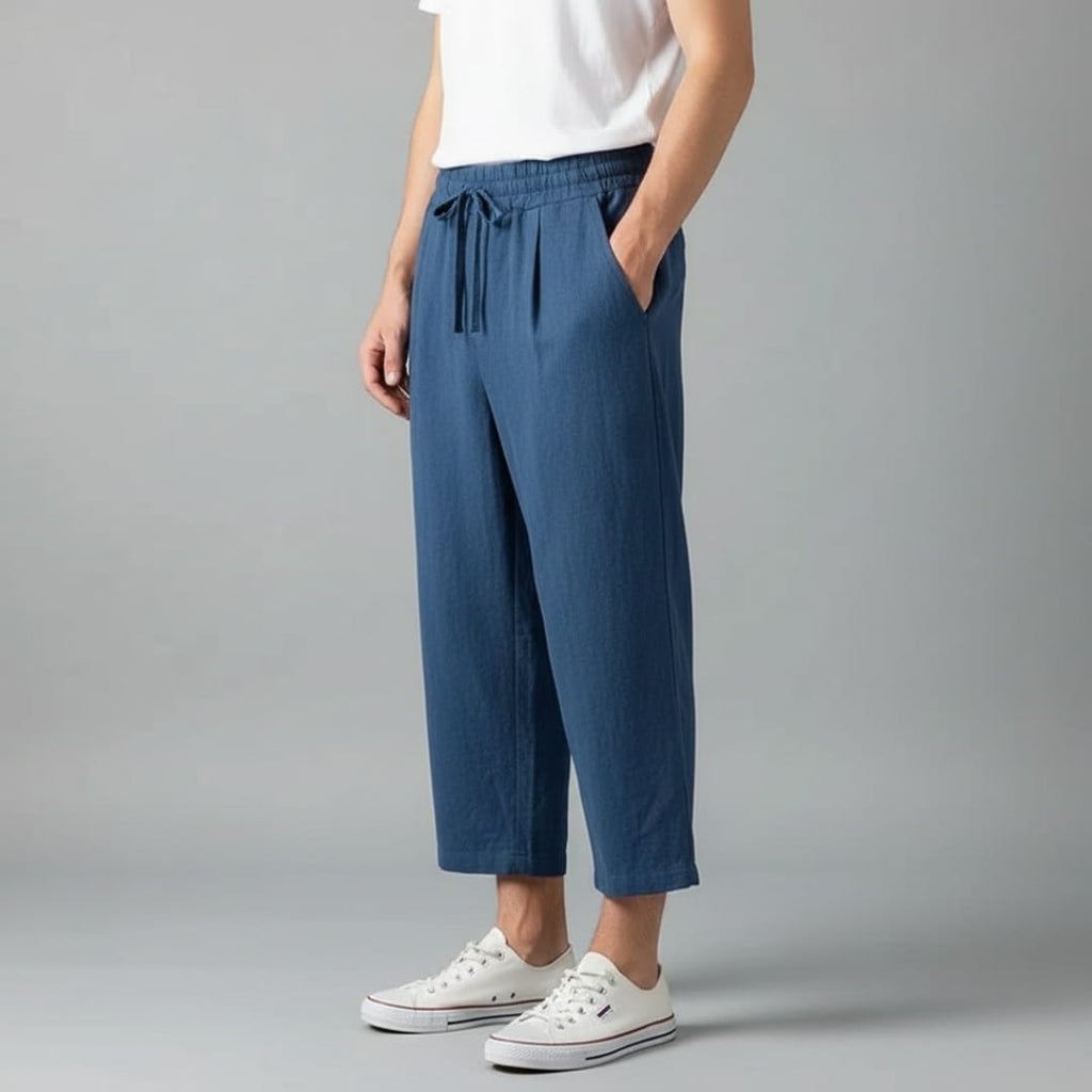 Julien Linen Blend Drawstring Pants – Lightweight Relaxed Fit Summer Trouser