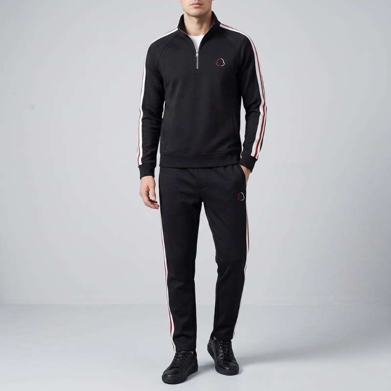 Alessio Lycra Quarter-Zip Tracksuit Set – Modern Athletic Comfort