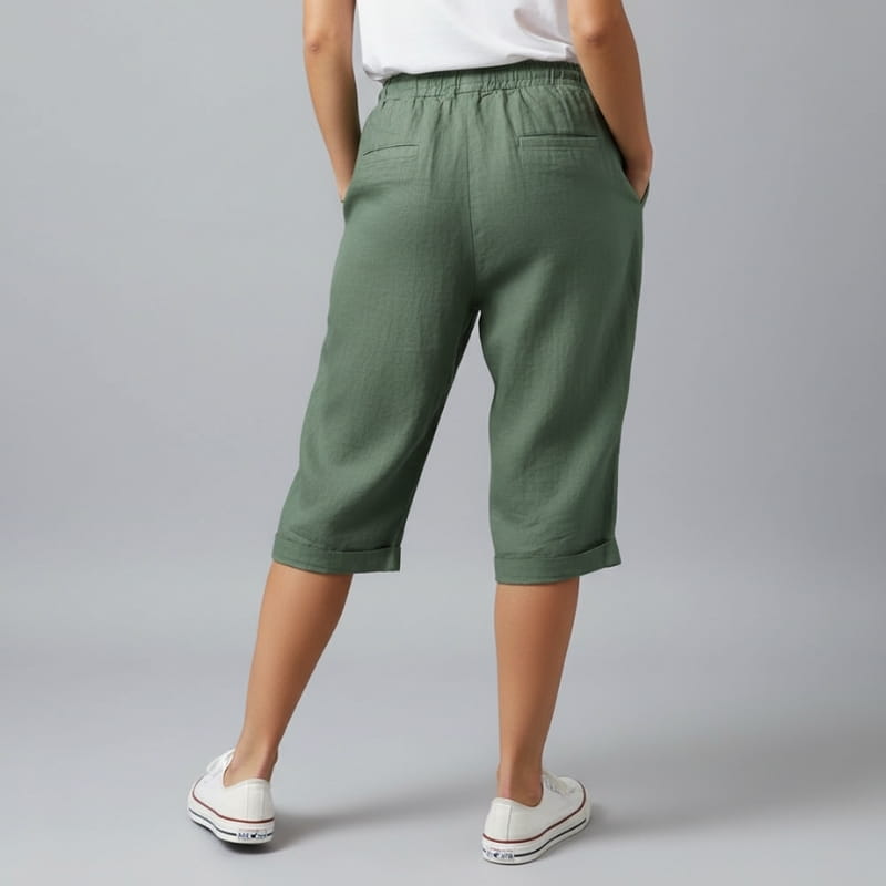 Crissa Cotton Linen Bermuda Shorts – Relaxed Fit Lightweight Casual Summer Wear