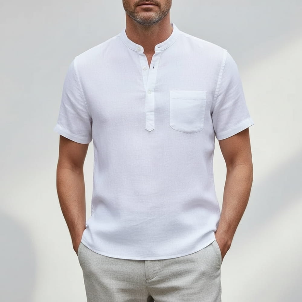 Elnor Cotton Linen Tailored Shirt – Lightweight Breathable Formal Summer Wear