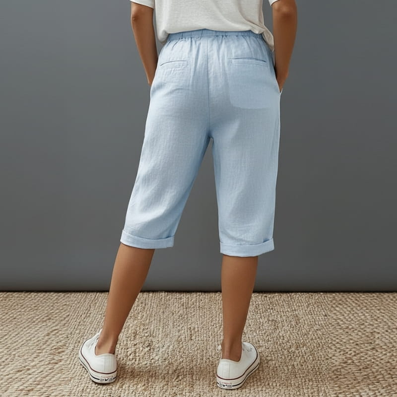Crissa Cotton Linen Bermuda Shorts – Relaxed Fit Lightweight Casual Summer Wear