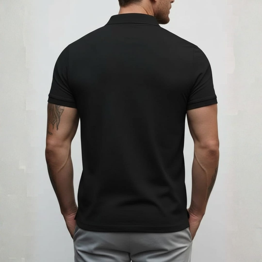 Axel Slim Fit Performance Stretch Polo Shirt – Breathable Athletic Casual Wear
