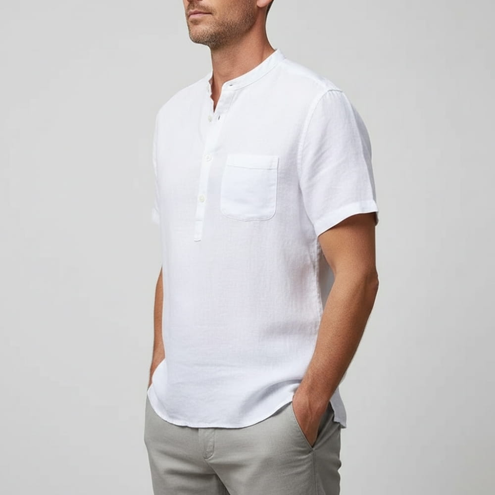 Elnor Cotton Linen Tailored Shirt – Lightweight Breathable Formal Summer Wear