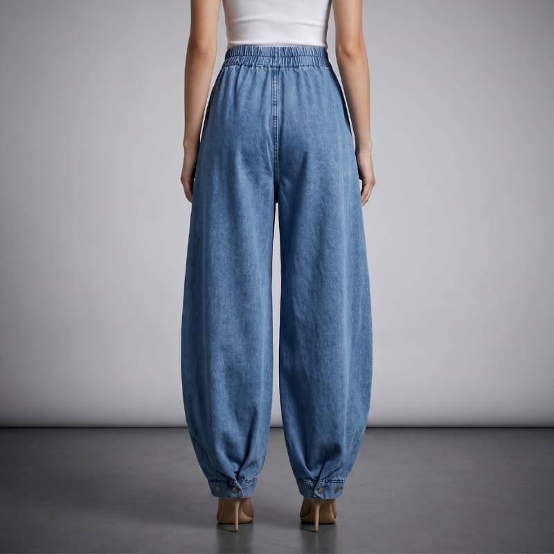 Darlene High Waist Barrel Denim Jeans – Sculpted Balloon Silhouette