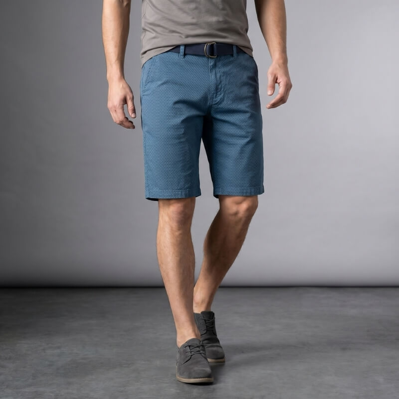 Rowan Cotton Check Shorts – Micro Checkerboard Zip Fly Relaxed Casual Summer Bottoms