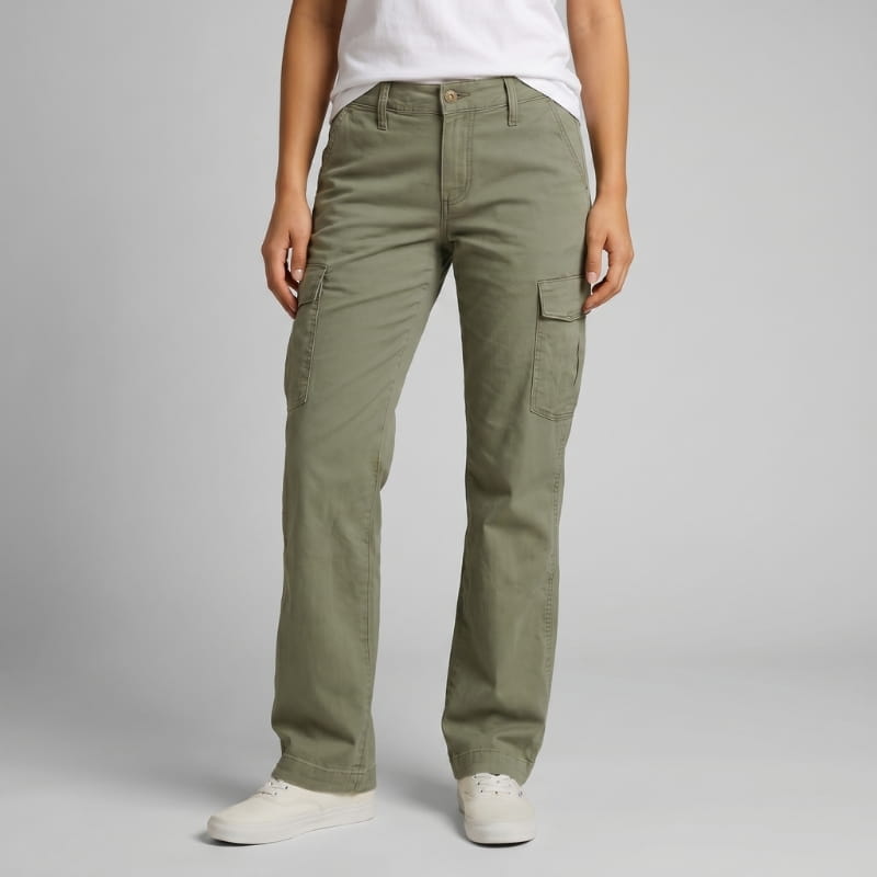 Grace Utility Straight-Leg Cotton Cargo Pants – Everyday Casual Street Trousers