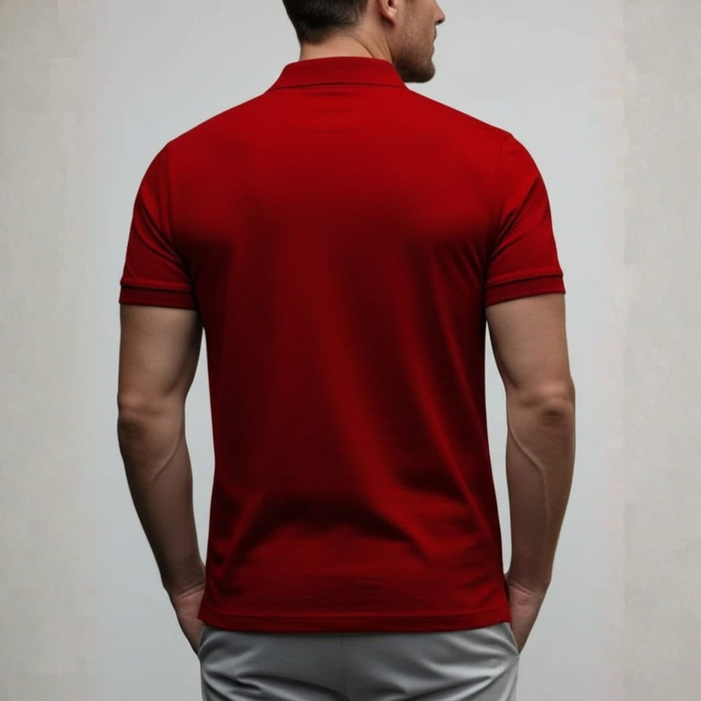 Axel Slim Fit Performance Stretch Polo Shirt – Breathable Athletic Casual Wear