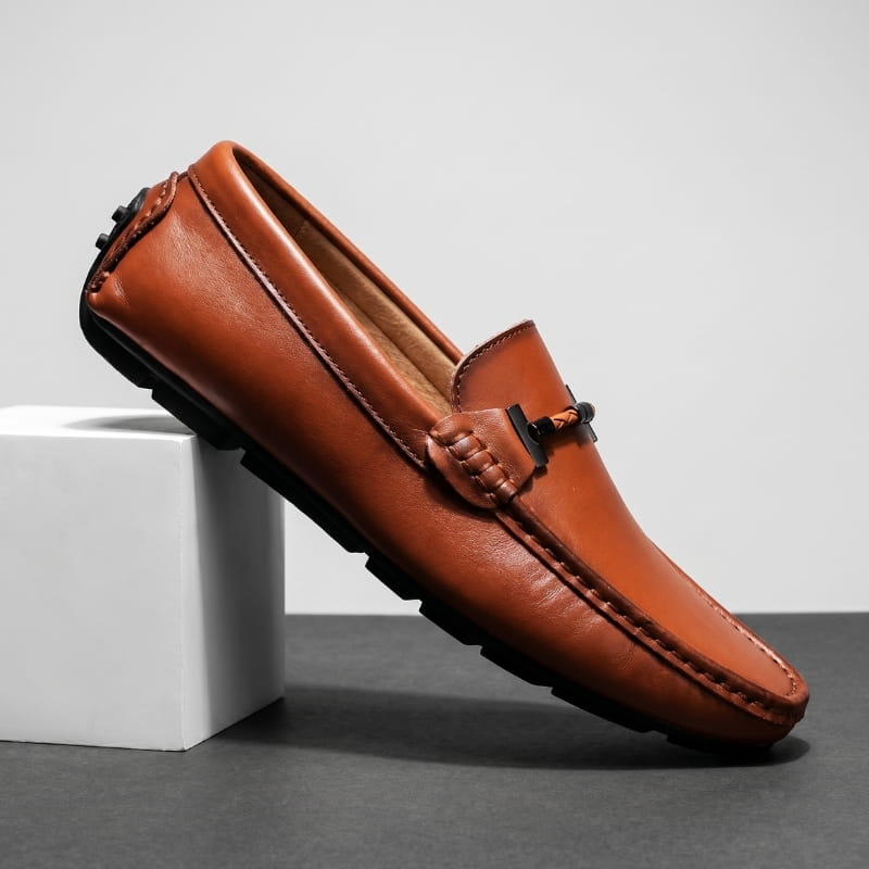 Jaden Italian Leather Slip-On Loafers – Anti-Slip Driving Casual Shoes Flexible Comfort