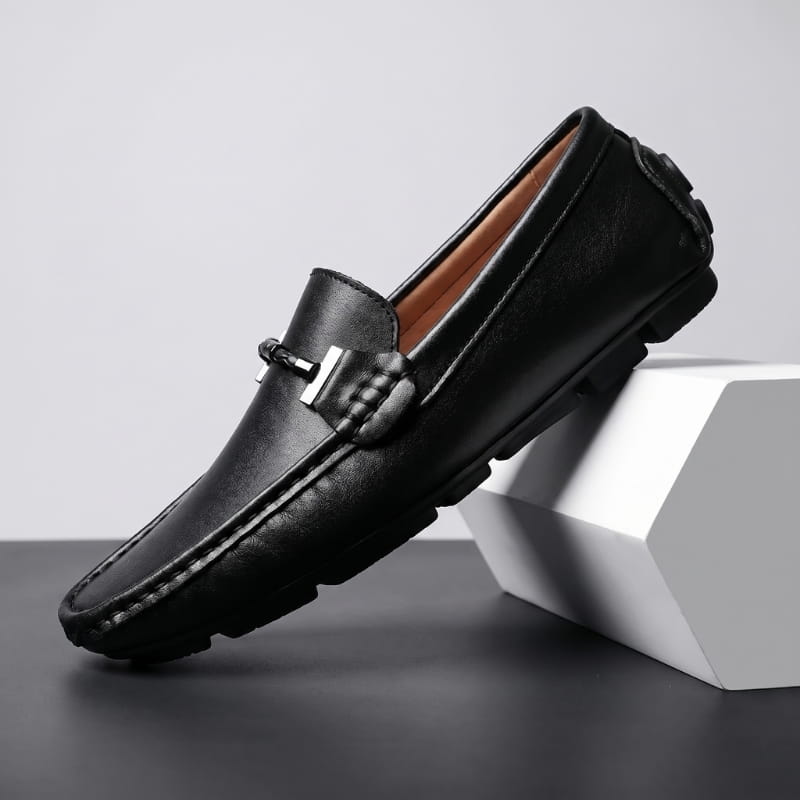 Jaden Italian Leather Slip-On Loafers – Anti-Slip Driving Casual Shoes Flexible Comfort