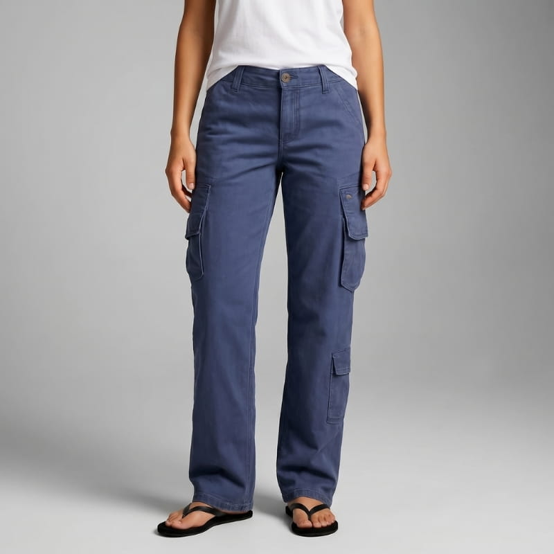 Grace Utility Straight-Leg Cotton Cargo Pants – Everyday Casual Street Trousers