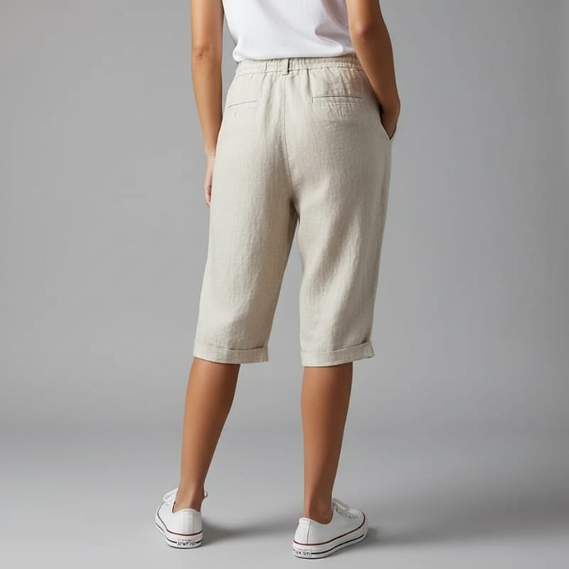 Crissa Cotton Linen Bermuda Shorts – Relaxed Fit Lightweight Casual Summer Wear
