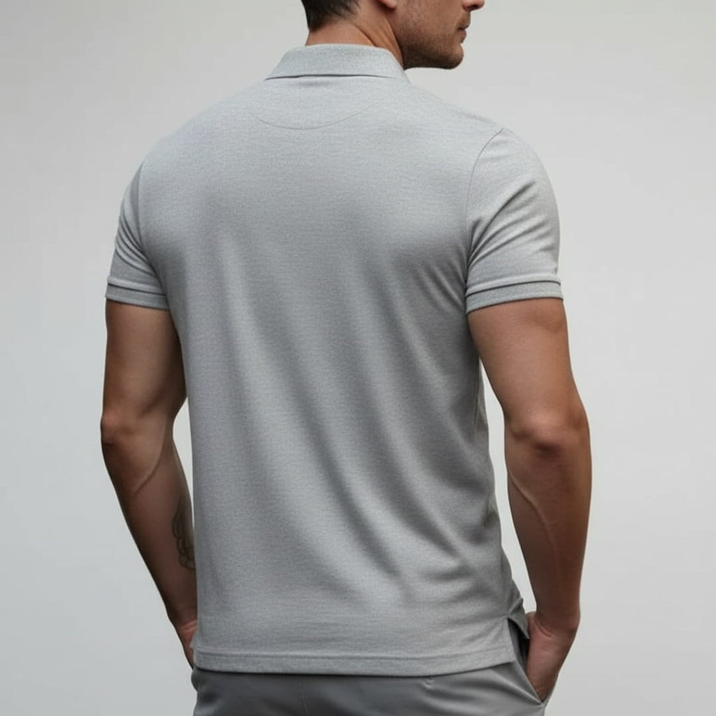 Axel Slim Fit Performance Stretch Polo Shirt – Breathable Athletic Casual Wear