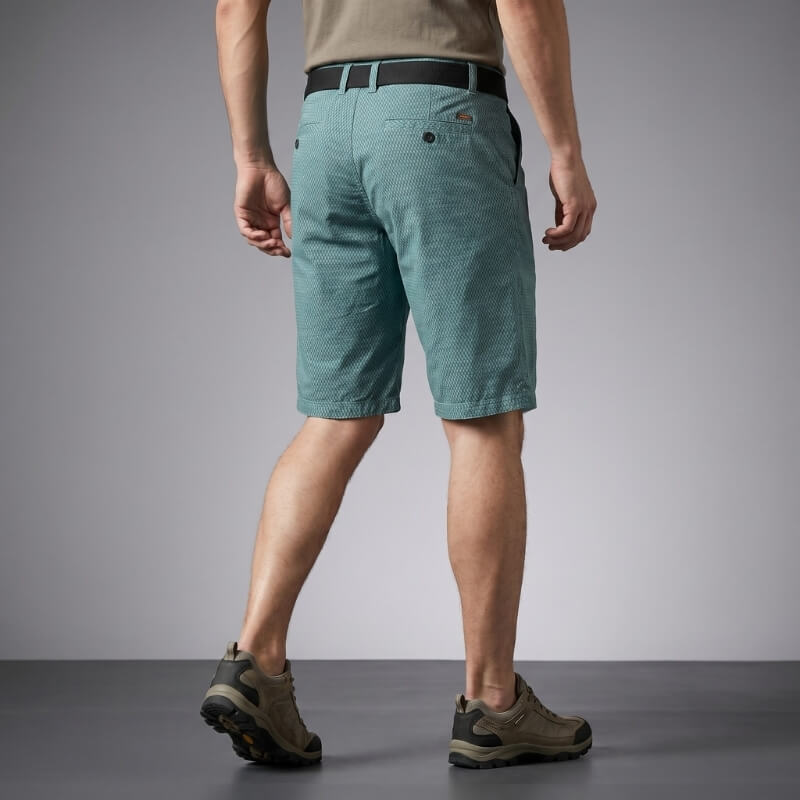 Rowan Cotton Check Shorts – Micro Checkerboard Zip Fly Relaxed Casual Summer Bottoms