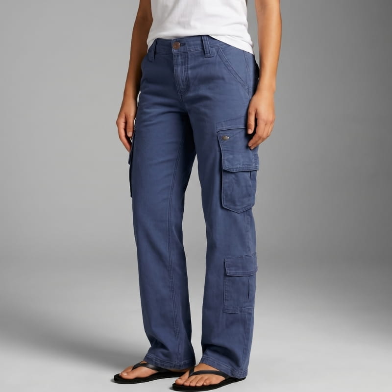Grace Utility Straight-Leg Cotton Cargo Pants – Everyday Casual Street Trousers