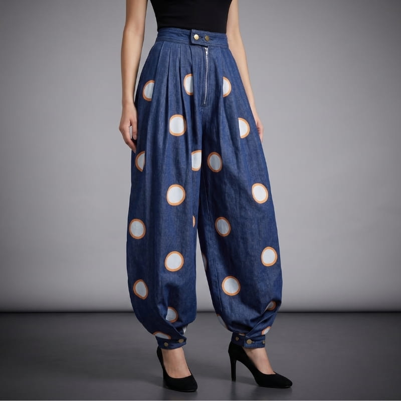 Darlene High Waist Barrel Denim Jeans – Sculpted Balloon Silhouette