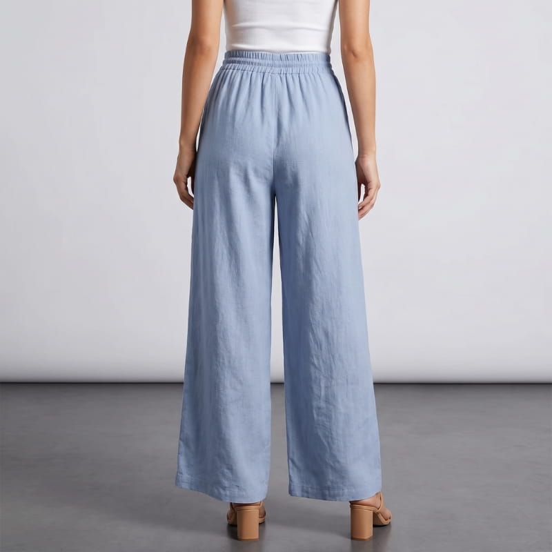 Carmen Linen High Waist Wide Leg Pants – Relaxed A-Line Elegance