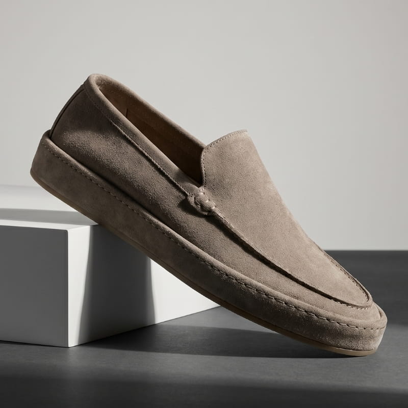 Leonardo Suede Leather Slip-On Loafers Cushioned Smart Casual Everyday Shoes