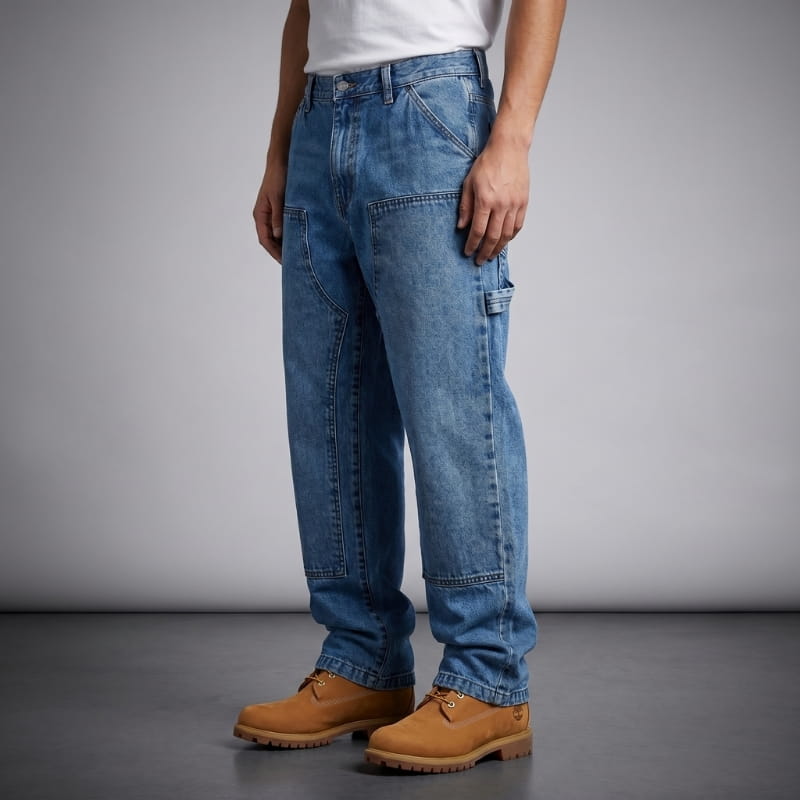 Matteo Distressed Carpenter Denim Jeans – Relaxed Vintage Streetwear Fit