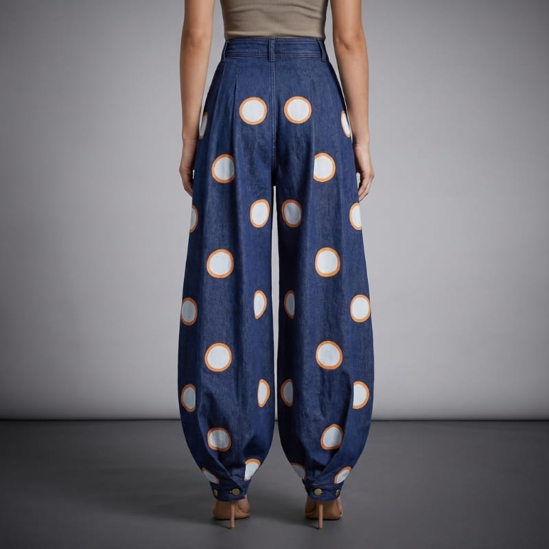 Darlene High Waist Barrel Denim Jeans – Sculpted Balloon Silhouette