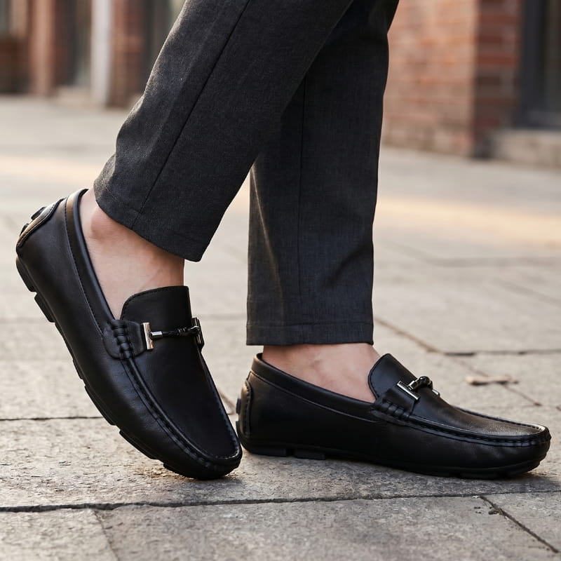 Jaden Italian Leather Slip-On Loafers – Anti-Slip Driving Casual Shoes Flexible Comfort