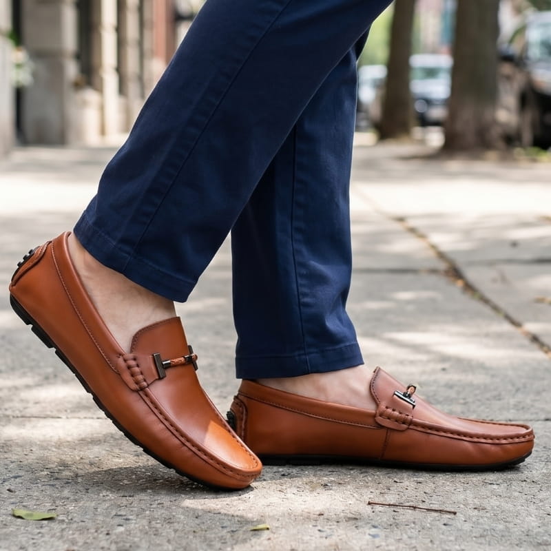 Jaden Italian Leather Slip-On Loafers – Anti-Slip Driving Casual Shoes Flexible Comfort