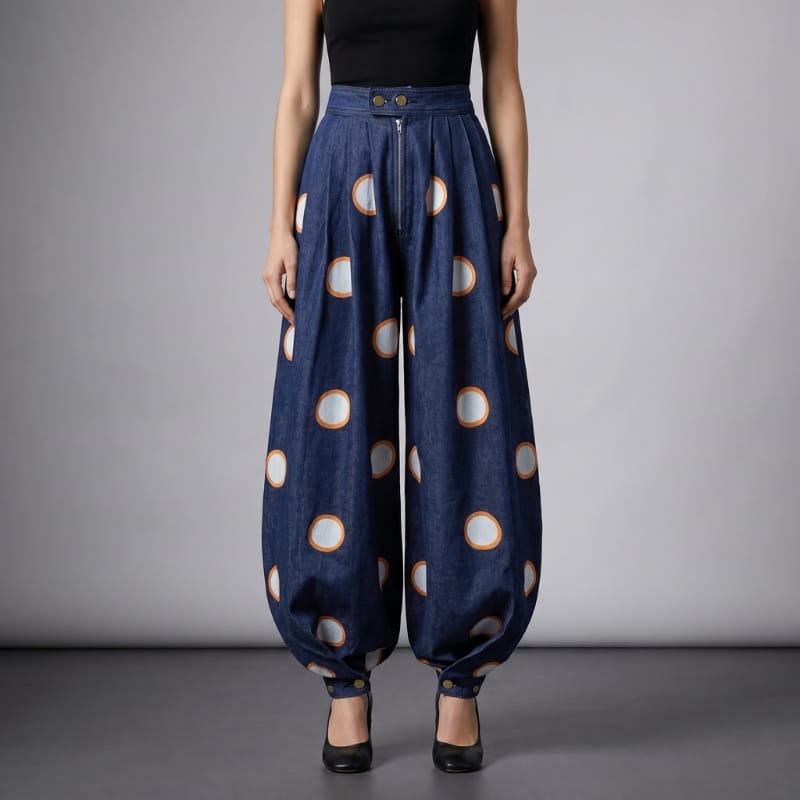 Darlene High Waist Barrel Denim Jeans – Sculpted Balloon Silhouette