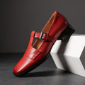 Verona Leather T-Strap Block Heel Pumps – Square Toe Elegant Dress Shoes