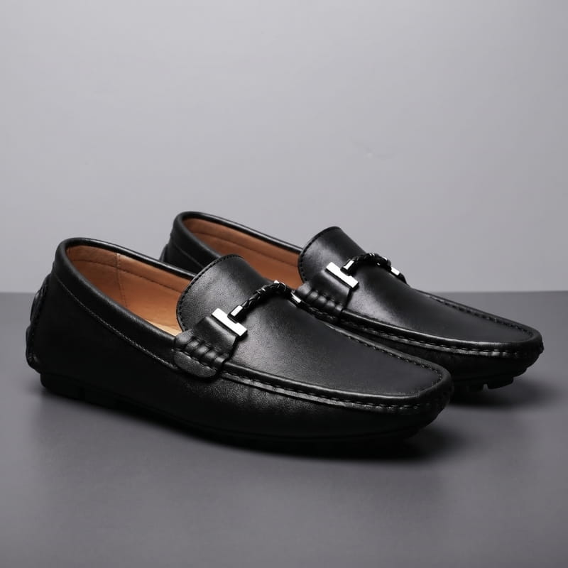 Jaden Italian Leather Slip-On Loafers – Anti-Slip Driving Casual Shoes Flexible Comfort