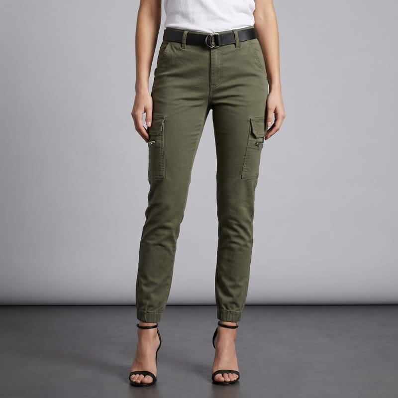 Aurelia Breathable Cotton Blend Cargo Jeans – Slim Fit Everyday Utility Denim Pants