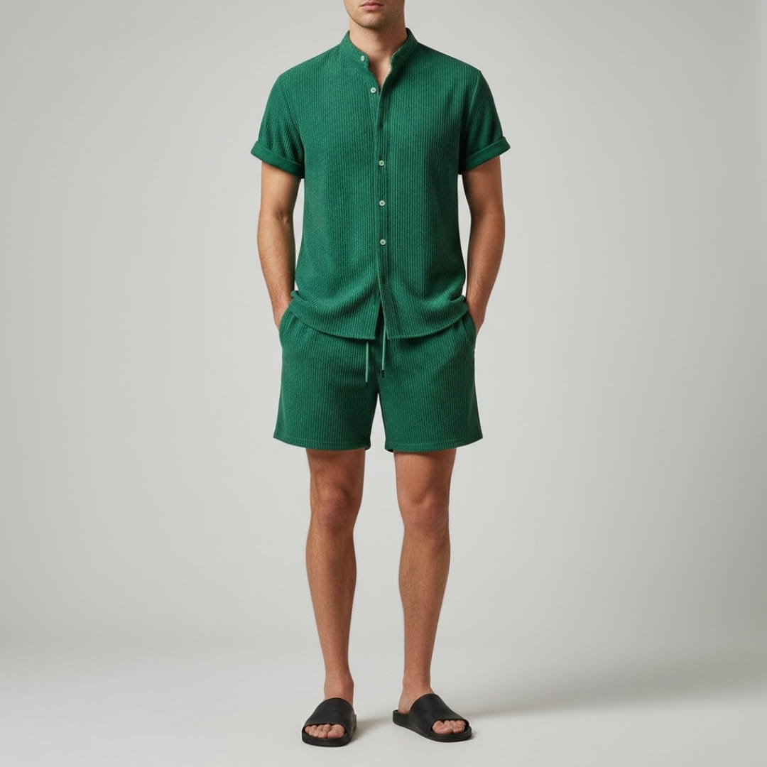 Leon Double-Brushed Corduroy Lounge Set – Relaxed Weekend Summer Wear