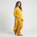 Herlene Woven Two-Piece Set – Asymmetric Hem Top Floral Print Wide Leg Trouser Boho Outfit