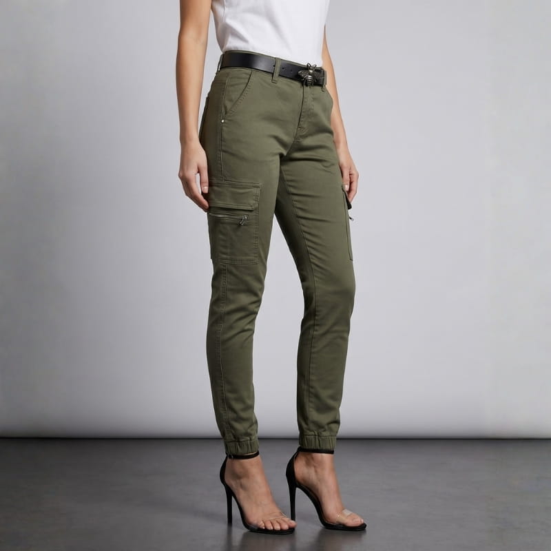 Aurelia Breathable Cotton Blend Cargo Jeans – Slim Fit Everyday Utility Denim Pants