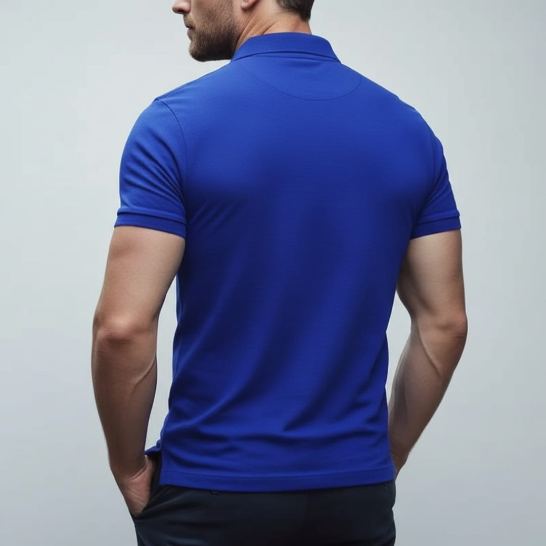 Axel Slim Fit Performance Stretch Polo Shirt – Breathable Athletic Casual Wear