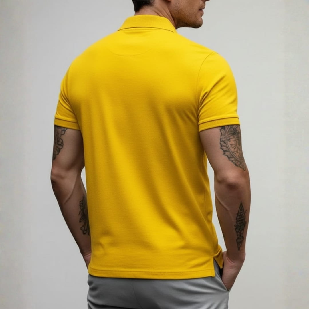 Axel Slim Fit Performance Stretch Polo Shirt – Breathable Athletic Casual Wear