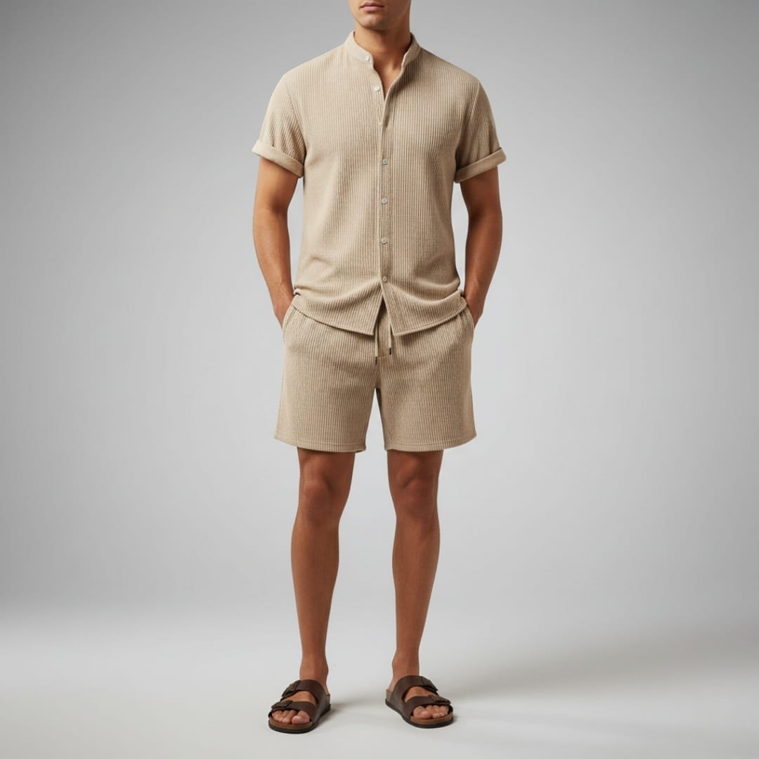 Leon Double-Brushed Corduroy Lounge Set – Relaxed Weekend Summer Wear