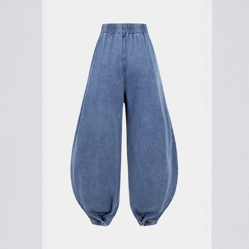 Darlene High Waist Barrel Denim Jeans – Sculpted Balloon Silhouette