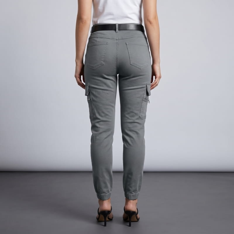 Aurelia Breathable Cotton Blend Cargo Jeans – Slim Fit Everyday Utility Denim Pants