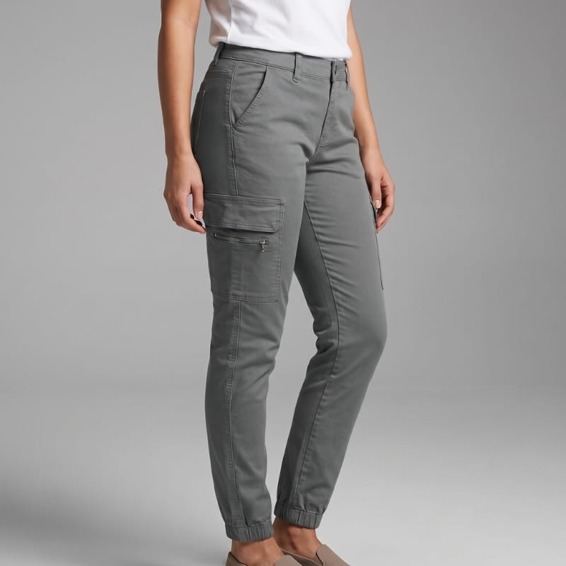 Aurelia Breathable Cotton Blend Cargo Jeans – Slim Fit Everyday Utility Denim Pants