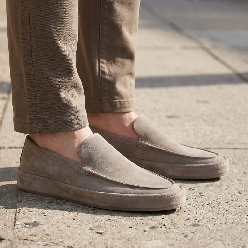 Leonardo Suede Leather Slip-On Loafers Cushioned Smart Casual Everyday Shoes