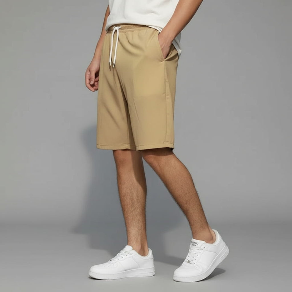 Deluca Cotton Blend Drawstring Shorts – Lightweight Knee-Length Summer Wear