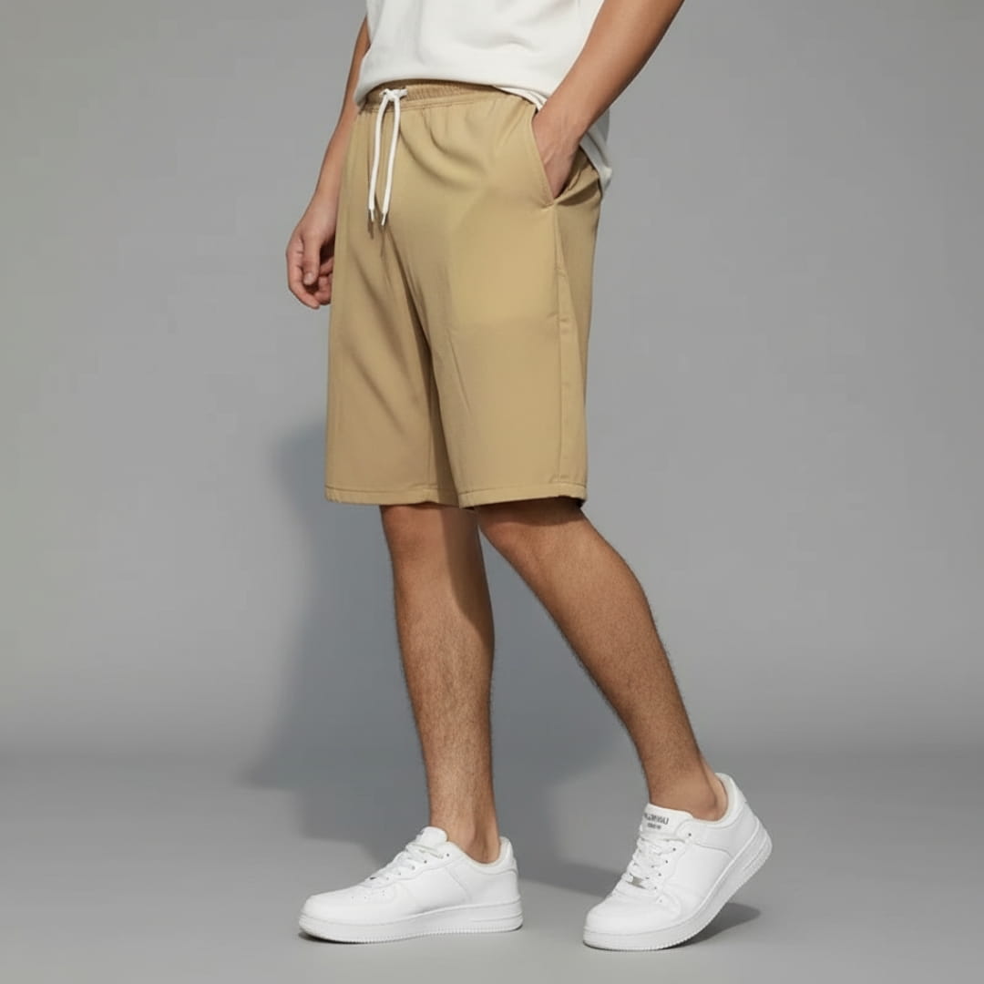 Deluca Cotton Blend Drawstring Shorts – Lightweight Knee-Length Summer Wear