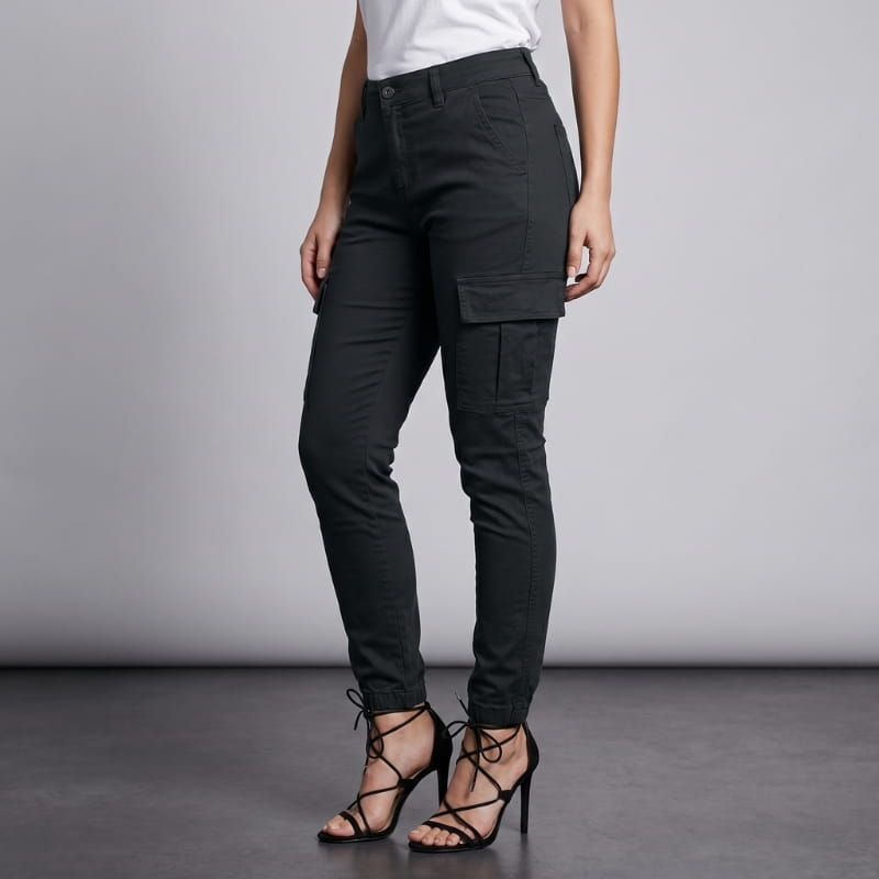 Aurelia Breathable Cotton Blend Cargo Jeans – Slim Fit Everyday Utility Denim Pants