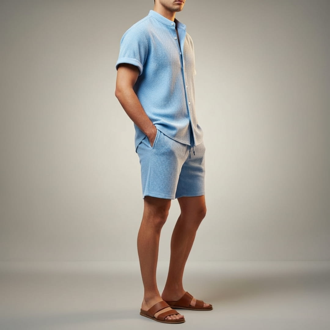 Leon Double-Brushed Corduroy Lounge Set – Relaxed Weekend Summer Wear