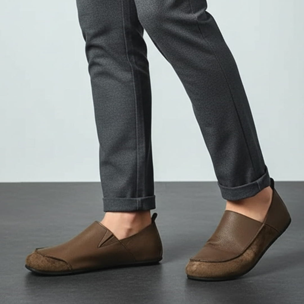 Marcel Suede & Textured Leather Slip-On Loafers Refined Everyday Casual Shoes