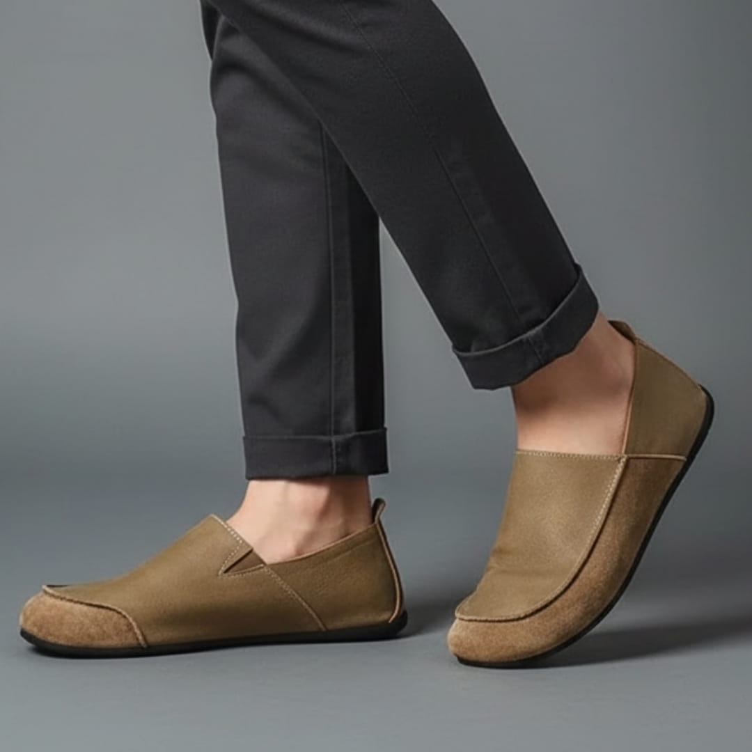 Marcel Suede & Textured Leather Slip-On Loafers Refined Everyday Casual Shoes